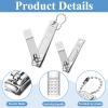 60 Pcs Nail Clippers Bulk, Stainless Steel Fingernail and Toenail Clippers with 100 Chains and 20 Boxes Portable Nail Cutters for Men Women Travel Manicure Pedicure Trimmer Kit view 3