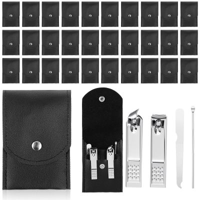 30 Set Travel Manicure Kit Nail Clippers Pedicure Professional Nail Care Tools Stainless Steel Grooming Set with Portable Travel Case Gifts for Mother Father(Black)