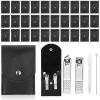 30 Set Travel Manicure Kit Nail Clippers Pedicure Professional Nail Care Tools Stainless Steel Grooming Set with Portable Travel Case Gifts for Mother Father(Black) view 1