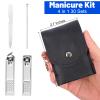30 Set Travel Manicure Kit Nail Clippers Pedicure Professional Nail Care Tools Stainless Steel Grooming Set with Portable Travel Case Gifts for Mother Father(Black) view 2