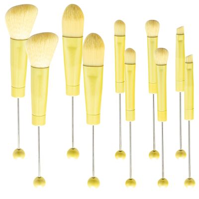 10Pieces Beadable Makeup Brushes Diy Makeup Comestic Brushes Beaded Brushes Kit for DIY Beaded Eyeshadow Brush (Beadable Makeup Brushes-10pieces=2Sets)