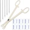 Body Piercing Needles Kits, Disposable Stainless Steel Needles with Forceps Clamp, Suitable for Ear Nose Septum Ear Tragus Helix Labret Nipple Lip Navel (20G-white) view 1