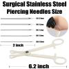 Body Piercing Needles Kits, Disposable Stainless Steel Needles with Forceps Clamp, Suitable for Ear Nose Septum Ear Tragus Helix Labret Nipple Lip Navel (16G-white) view 4