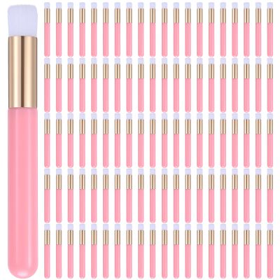 100 Pieces Lash Brushes for Cleaning, Lash Shampoo Brushes Eyelash Extension Cleansing Blackhead Removing Brush Nose Pore Deep Cleaning Facial Cleansing Brush (Pink, 3.8Inch)