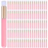 100 Pieces Lash Brushes for Cleaning, Lash Shampoo Brushes Eyelash Extension Cleansing Blackhead Removing Brush Nose Pore Deep Cleaning Facial Cleansing Brush (Pink, 3.8Inch) view 1