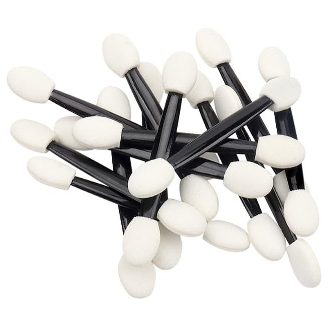 100 Pcs Black Small Eyeshadow Applicators Eye Shadow Sponge Applicator Sticks Eye Makeup Applicators Sponge Tip Make up Applicators Eyeshadow Brushes Eye