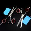 Swivel Thumb Hair Cutting Shears, 5.5inch Rotary handle Japan Hair Cutting Shears Hairdressing left-hand Scissors Hairdressers Barber Scissor Salon Haircut Tools (Color : Set without bag) (Set Withou view 1