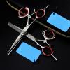 Swivel Thumb Hair Cutting Shears, 5.5inch Rotary handle Japan Hair Cutting Shears Hairdressing left-hand Scissors Hairdressers Barber Scissor Salon Haircut Tools (Color : Set without bag) (Set Withou view 2
