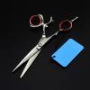 Swivel Thumb Hair Cutting Shears, 5.5inch Rotary handle Japan Hair Cutting Shears Hairdressing left-hand Scissors Hairdressers Barber Scissor Salon Haircut Tools (Color : Set without bag) (Set Withou view 3