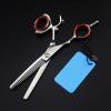 Swivel Thumb Hair Cutting Shears, 5.5inch Rotary handle Japan Hair Cutting Shears Hairdressing left-hand Scissors Hairdressers Barber Scissor Salon Haircut Tools (Color : Set without bag) (Set Withou view 4