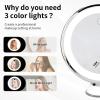 10X Magnification Cosmetic Mirror LED Makeup Mirror 3 Light Adjustable Brightness Vanity Mirror Suction Cup Makeup Mirror Wall Mounted LED Mirror for Makeup view 3
