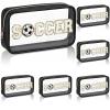 Reallnaive 6 Pcs Soccer Clear Cosmetic Makeup Bag with Chenille Letter Patch Sport Goodie Clear PVC Pouch Organizer Waterproof Travel Toiletry Bags for Sports Theme Birthday Party Supplies view 1