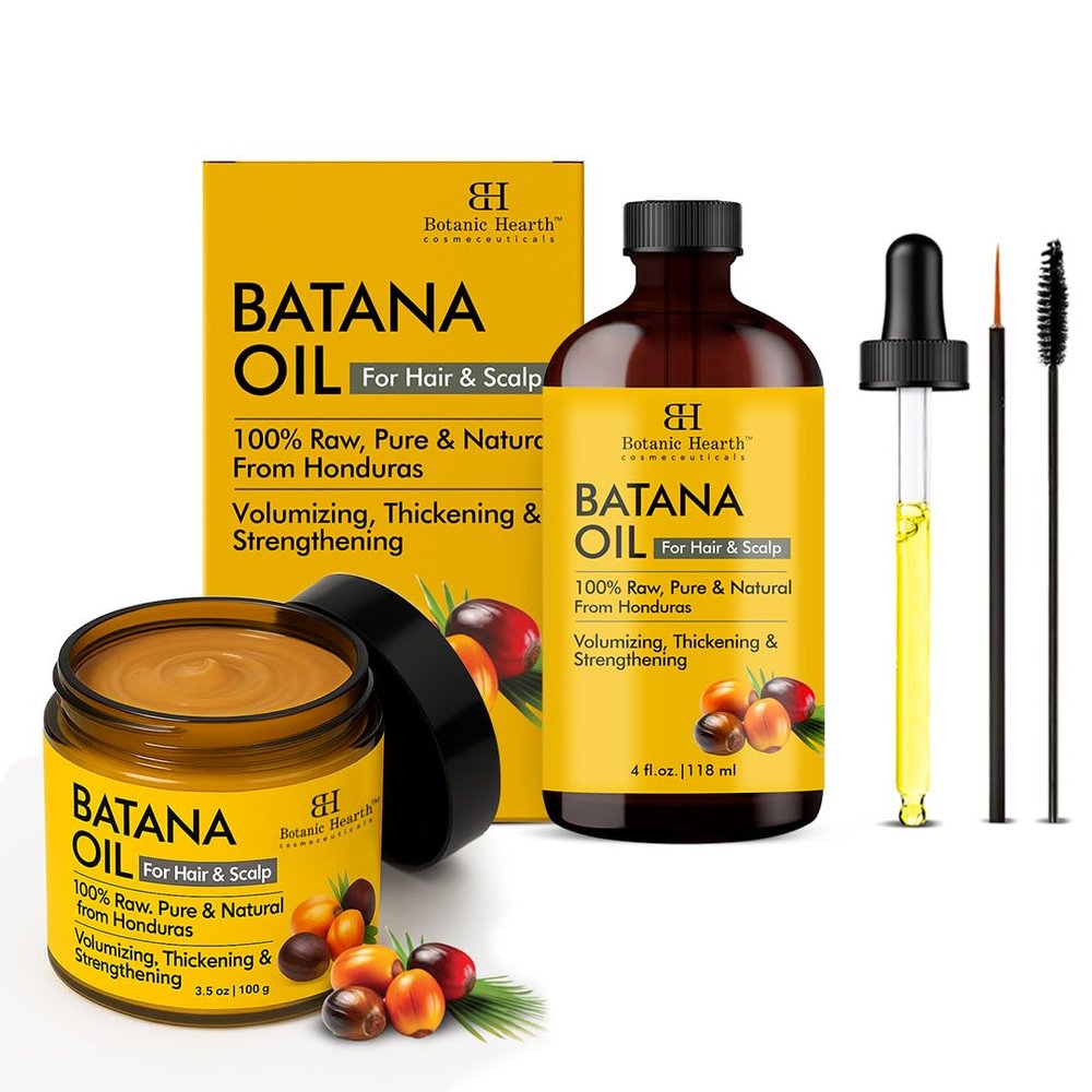 Botanic Hearth Batana Oil 4 fl oz with Batana Butter 3.5 fl oz Combo Set