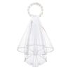 SZYDD Elegant Floral Bridal Headband with Veil Wedding Headwear Bridal Wreath Veil for Bachelorette Party & Bridal Shower view 1