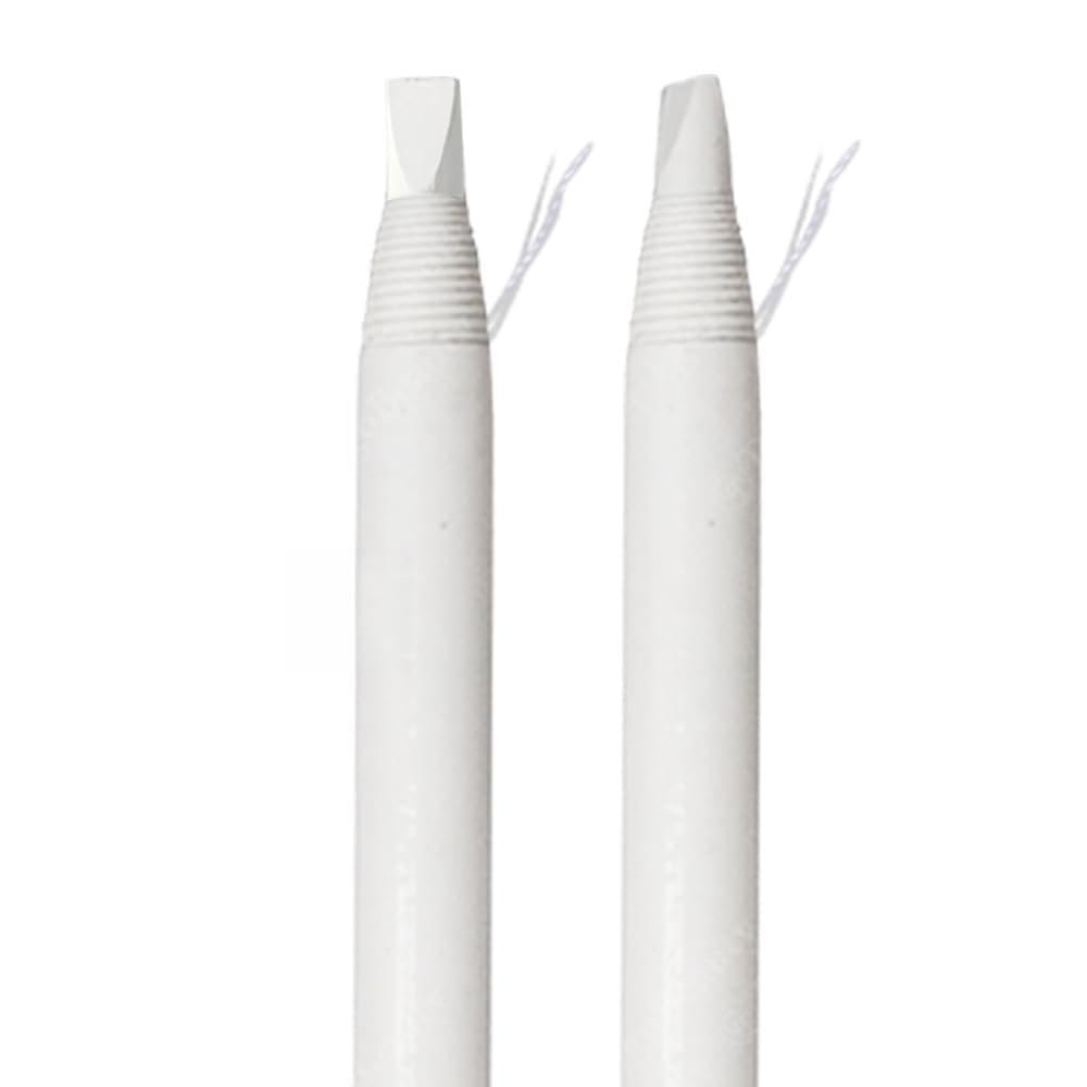 2pcs Waterproof Eyebrows Pencil Microblading Eyebrow Pen Pull Cord Peel-off Brow Pencil for Creating Long-Lasting Clear Wild Eyebrows, Brow Permanent Makeup (2pcs White)