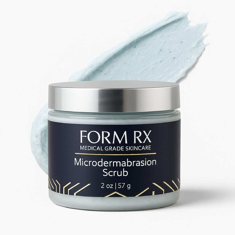 Form RX Microdermabrasion Scrub, Exfoliating Face Wash with Sugar Cane, Lemon Fruit, Apple Fruit & Green Tea Leaf, Gentle on Sensitive Skin, Non Abrasive Exfoliator, Skin Care, 2 Oz