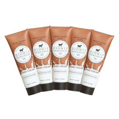 Dionis Goat Milk Skincare 1 oz Scented Hand Cream, Set of 6 - Moisturizing Lotion for Dry & Sensitive Skin, Cruelty-free, Paraben-free, Made in USA - Creamy Coconut & Oats