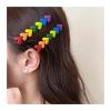 2025 New girlish rainbow heart hair clip for Women's one-line duckbill clip view 2