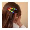 2025 New girlish rainbow heart hair clip for Women's one-line duckbill clip view 3