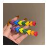 2025 New girlish rainbow heart hair clip for Women's one-line duckbill clip view 4