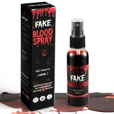 Halloween Fake Blood Spray  60ML Fresh Realistic Fake Blood for SFX Makeup, Vampire Zombie Cosplay,Mouth Body Clothes Stage Effects  Easy to Use and Washable