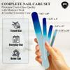 Alban Czech Glass Nail File Set with Manicure Stick & Vegan Leather Cosmetic Case (Royal Blue Nail Files, Light Blue Manicure Stick & Cosmetic Case) view 2