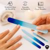 Alban Czech Glass Nail File Set with Manicure Stick & Vegan Leather Cosmetic Case (Royal Blue Nail Files, Light Blue Manicure Stick & Cosmetic Case) view 4