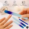 Alban Czech Glass Nail File Set with Manicure Stick & Vegan Leather Cosmetic Case (Royal Blue & Purple Nail Files, Royal Manicure Stick & Light Blue Cosmetic Case) view 4