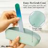 Alban Czech Glass Nail File Set with Manicure Stick & Vegan Leather Cosmetic Case (Green-Blue Nail Files, Green Manicure Stick & Light Blue Cosmetic Case) view 3
