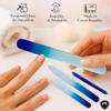Alban Czech Glass Nail File Set with Manicure Stick & Vegan Leather Cosmetic Case (Royal Blue Nail Files, Royal Manicure Stick & Light Blue Cosmetic Case) view 4