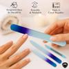 Alban Czech Glass Nail File Set with Manicure Stick & Vegan Leather Cosmetic Case (Royal Blue & Purple Nail Files, Light Blue Manicure Stick & Cosmetic Case) view 4