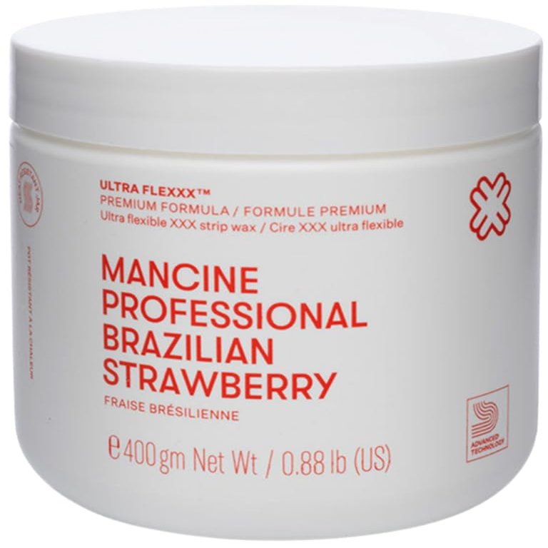 Mancine Strip Wax: Ultra Flexxx Brazilian Strawberry (14oz)