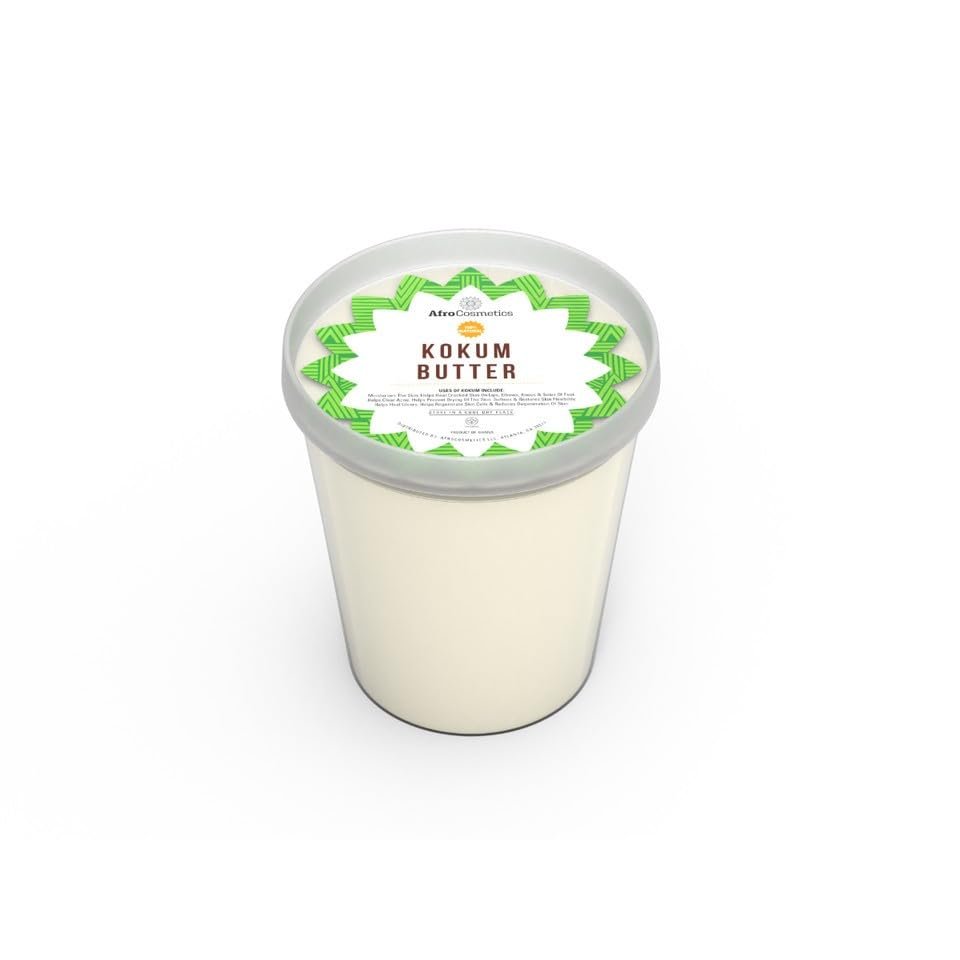 AFROCOSMETICS Raw Kokum Butter Tube 32 OZ/ 2 LBS Skin Moisturizer
