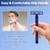 Phafaloop Twin Blade Disposable Razors for Men & Women  135 Pack Bulk Stainless Steel Shavers with Lubricating Strip & Safety Cap, Non-Slip Handle for Sensitive Skin, Travel, Hotel, Charity (Blue) view 4