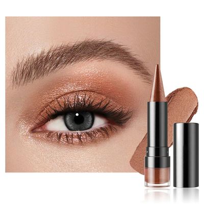 BINGBRUSH Glitter Eyeshadow Stick & Eyeliner Pencil, 4-in-1 Metallic Shimmer Cream Eyeshadow, Long-Lasting Waterproof Eye Brightener, Warm Sunset Makeup#(01-Sunset Blaze)