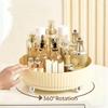 360Rotating Organizer,Lazy Cosmetic Perfume Storage Organizer,Large-Capacity Round Display Box,Suitable for Bathroom Countertops,Dressers (Cream White) view 3