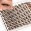 Brown Lash Clusters C Curl Natural Eyelash Clusters 140pcs Anime Wispy Individual Lashes Extension with Thin Band 10-16mm DIY Brown Cluster Eyelash Extensions by TOOCHUNAG view 1