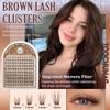Brown Lash Clusters C Curl Natural Eyelash Clusters 140pcs Anime Wispy Individual Lashes Extension with Thin Band 10-16mm DIY Brown Cluster Eyelash Extensions by TOOCHUNAG view 2