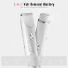 2-in-1 Bikini Trimmer for Women, Bikini Shaver with Dual Heads, Body and Facial Hair Removal, Rechargeable Cordless Electric Razors for Face Chin Pubic Underarm Legs, IPX7 Waterproof, White view 2