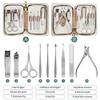 8-Piece Stainless Steel Manicure Pedicure Set with Leather Case for Nails, Eyebrows & Foot Care view 3
