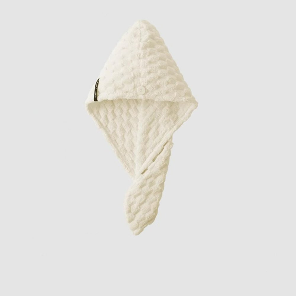 Dry Hair Cap for Women, Super Absorbent, Quick Drying, Thick Toe Cover, Hair Towel, Hair Washing and Shower Cap(Ivory Rice)