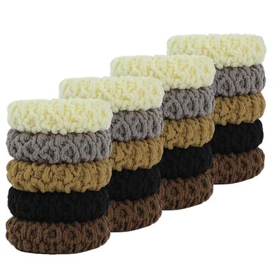 20 Pcs Elastic Hair Ties No Damage for Thick Hair Bands Hair Accessories Scrunchies Seamless for Women (Brown Series)