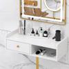 WSNCXFW Wall Mounted Barber Shop Tool Cabinet, Hanging Beauty Salon Station with Open Space,Hair Dryer Holes and Drawer,Barber Shop Tool Hair Salon Tool Table,A,50cm/19.68in view 1