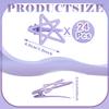 ELANE 24 Pcs Star Snap Hair Clips for Women Girl,Cute Hair Barrettes for Women Fine Thin Hair Accessories DIY view 2