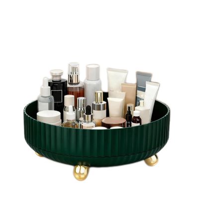 360Rotating Organizer,Lazy Cosmetic Perfume Storage Organizer,Large-Capacity Round Display Box,Suitable for Bathroom Countertops,Dressers (Peacock Green)