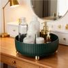 360Rotating Organizer,Lazy Cosmetic Perfume Storage Organizer,Large-Capacity Round Display Box,Suitable for Bathroom Countertops,Dressers (Peacock Green) view 2