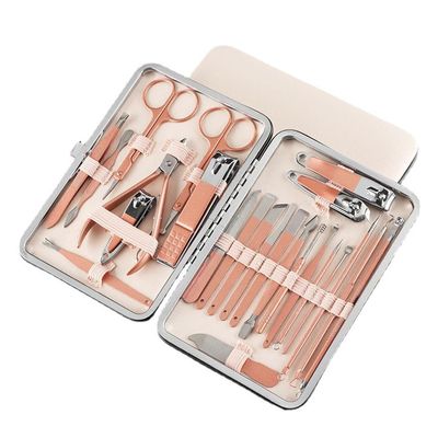 ZUIAI Rose Gold 24 Piece Nail Clipper Set Home Nail Clippers Nail Clippers Pedicure Manicure Tools