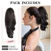 XIXISNOW Hair Extensions Ponytail 12 Short Claw Clip Ponytail Extension Wave Clip In Ponytails Hair Extensions Clips Ins Fake Pony Tail Clips On Ponytails for Black Women Daily Use Black Brown view 2