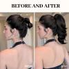 XIXISNOW Hair Extensions Ponytail 12 Short Claw Clip Ponytail Extension Wave Clip In Ponytails Hair Extensions Clips Ins Fake Pony Tail Clips On Ponytails for Black Women Daily Use Black Brown view 3
