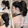 XIXISNOW Hair Extensions Ponytail 12 Short Claw Clip Ponytail Extension Wave Clip In Ponytails Hair Extensions Clips Ins Fake Pony Tail Clips On Ponytails for Black Women Daily Use Black Brown view 4